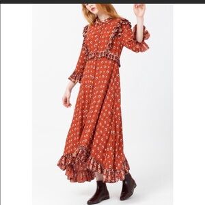 NWT Free People Calico Skies MIDI Dress Large